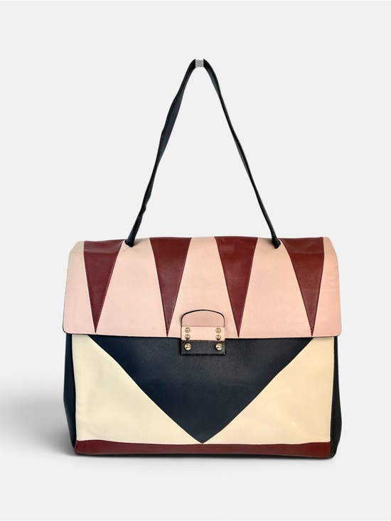 Valentino Garavani Handbags - Valentino Garavani Leather Colorblock Shoulder Bag w/ Strap Dust Bag